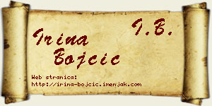 Irina Bojčić vizit kartica